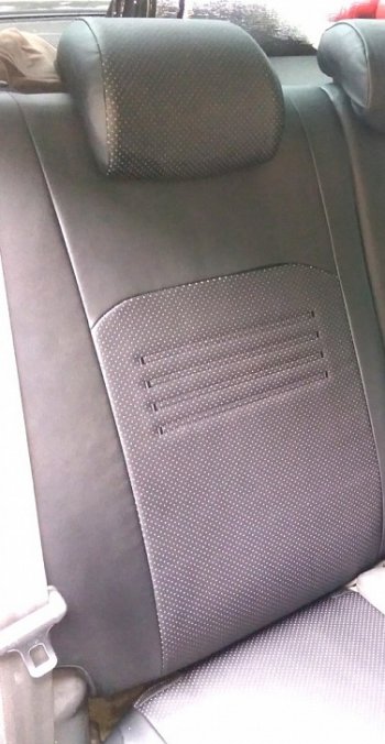 7 399 р. Чехлы для сидений Lord Autofashion Турин (экокожа) KIA Picanto 2 TA хэтчбэк 5 дв. дорестайлинг (2011-2015) (Чёрный, вставка чёрная)  с доставкой в г. Кемерово. Увеличить фотографию 4
