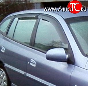 999 р. Комплект дефлекторов окон (ветровиков) 4 шт. Russtal KIA Rio 1 DC дорестайлинг седан (2000-2002)  с доставкой в г. Кемерово