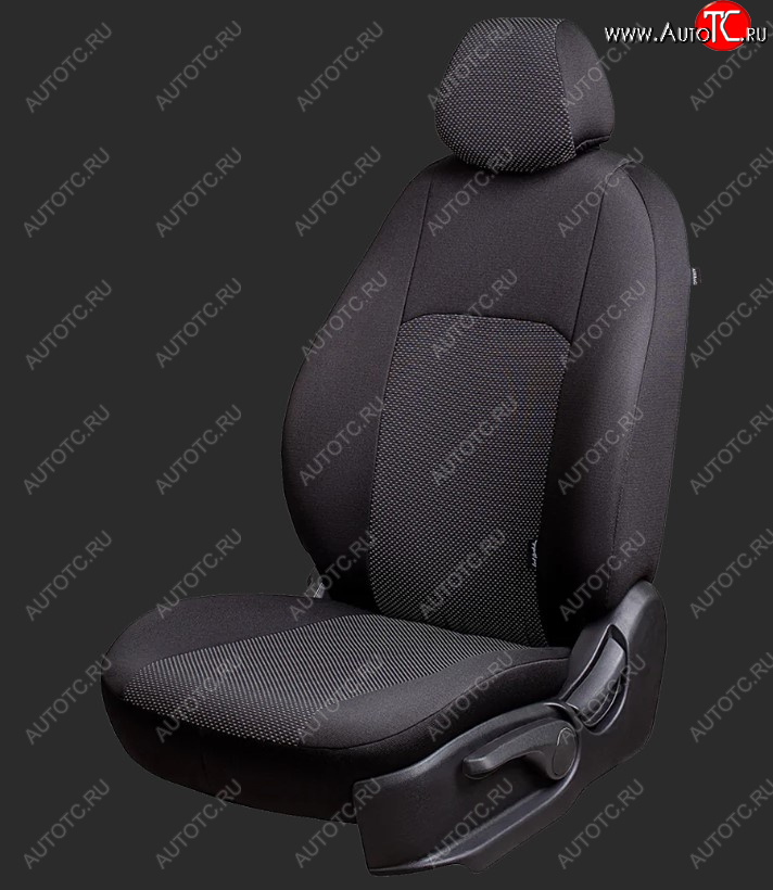 5 799 р. Чехлы для сидений Lord Autofashion Дублин (жаккард, спинка 60/40, 3 Г-образных подголовника) KIA Rio 2 JB дорестайлинг седан (2005-2009) (Черный, вставка Ёж Белый)  с доставкой в г. Кемерово