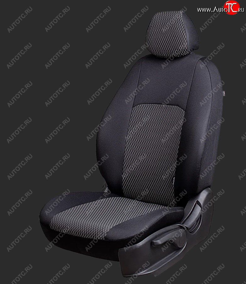5 799 р. Чехлы для сидений Lord Autofashion Дублин (жаккард, спинка 60/40, 3 Г-образных подголовника) KIA Rio 2 JB дорестайлинг седан (2005-2009) (Черный, вставка Прямоугольник черный)  с доставкой в г. Кемерово
