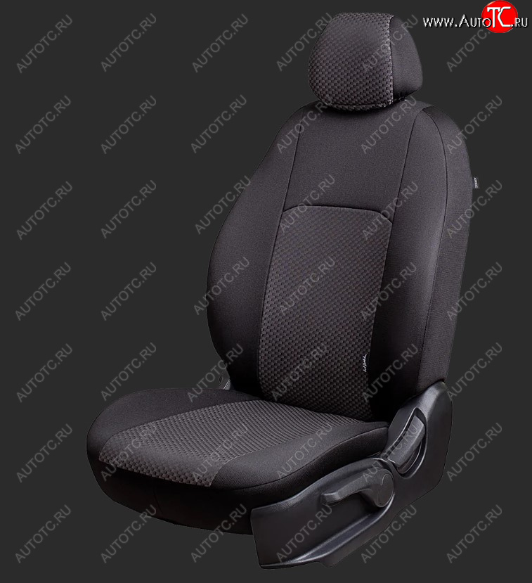 5 799 р. Чехлы для сидений Lord Autofashion Дублин (жаккард, спинка 60/40, 3 Г-образных подголовника) KIA Rio 2 JB дорестайлинг седан (2005-2009) (Черный, вставка Сеул серый)  с доставкой в г. Кемерово