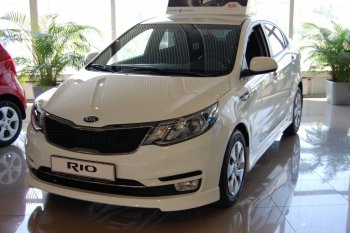 6 699 р. Накладка переднего бампера LitCompany KIA Rio 3 QB рестайлинг седан (2015-2017) (Неокрашенная)  с доставкой в г. Кемерово. Увеличить фотографию 2