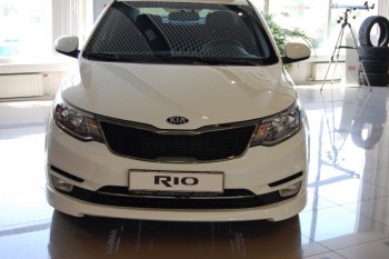 6 699 р. Накладка переднего бампера LitCompany KIA Rio 3 QB рестайлинг седан (2015-2017) (Неокрашенная)  с доставкой в г. Кемерово. Увеличить фотографию 3