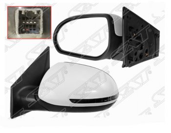 Левое зеркало заднего вида SAT (обогрев, поворот, 6 контактов) KIA Rio 3 QB рестайлингхэтчбек5дв. (2015-2017)