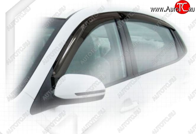 2 099 р. Дефлектора окон CA-Plastiс KIA Rio 3 QB дорестайлинг седан (2011-2015) (Classic полупрозрачный, Без хром.молдинга, Крепление только на скотч)  с доставкой в г. Кемерово
