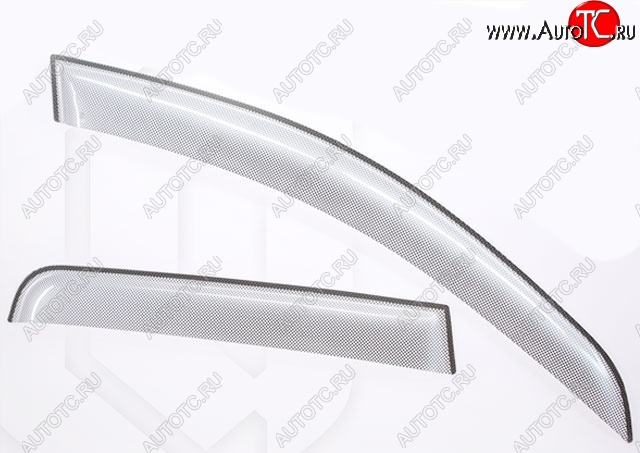 2 199 р. Дефлектора окон CA-Plastic KIA Rio 3 QB дорестайлинг седан (2011-2015) (Шелкография серебро, Без хром.молдинга, Крепление только на скотч)  с доставкой в г. Кемерово