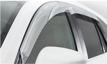 2 199 р. Дефлектора окон CA-Plastic KIA Rio 3 QB дорестайлинг седан (2011-2015) (Серия Art серебро, Без хром.молдинга, Крепление только на скотч)  с доставкой в г. Кемерово. Увеличить фотографию 2