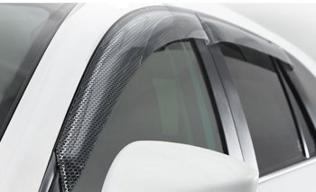 2 199 р. Дефлектора окон CA-Plastic KIA Rio 3 QB дорестайлинг седан (2011-2015) (Серия Art графит, Без хром.молдинга, Крепление только на скотч)  с доставкой в г. Кемерово. Увеличить фотографию 2