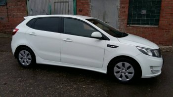 4 099 р. Пороги накладки Drive KIA Rio 3 QB рестайлинг седан (2015-2017) (Неокрашенные)  с доставкой в г. Кемерово. Увеличить фотографию 1