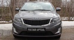 999 р. Реснички на фары RA  KIA Rio  3 QB (2011-2015) дорестайлинг седан, дорестайлингхэтчбек5дв. (Неокрашенные)  с доставкой в г. Кемерово. Увеличить фотографию 2