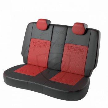 9 449 р. Чехлы для сидений Lord Autofashion Турин (экокожа) KIA Rio 3 QB рестайлинг седан (2015-2017) (Чёрный, вставка красная)  с доставкой в г. Кемерово. Увеличить фотографию 2