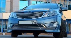 Накладки на передний бампер BS KIA Rio  3 QB (2011-2015) дорестайлинг седан, дорестайлингхэтчбек5дв.