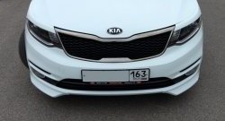 3 799 р. Накладки на передний бампер (рестайлинг) BS  KIA Rio  3 QB (2015-2017) рестайлинг седан (Неокрашенная)  с доставкой в г. Кемерово. Увеличить фотографию 2
