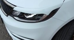 1 849 р. Реснички на фары BS  KIA Rio  3 QB (2015-2017) рестайлинг седан, рестайлингхэтчбек5дв. (Неокрашенные)  с доставкой в г. Кемерово. Увеличить фотографию 2