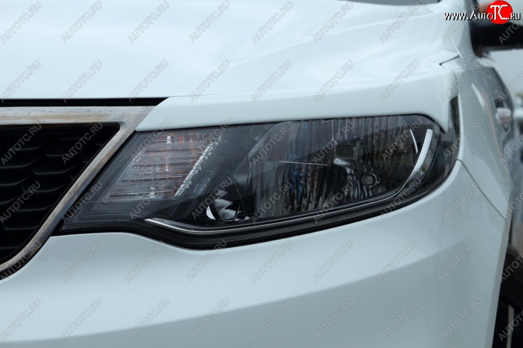 1 849 р. Реснички на фары BS  KIA Rio  3 QB (2015-2017) рестайлинг седан, рестайлингхэтчбек5дв. (Неокрашенные)  с доставкой в г. Кемерово