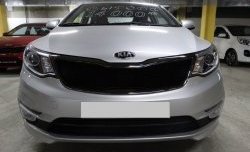 1 539 р. Сетка в решетку радиатора Russtal KIA Rio 3 QB рестайлингхэтчбек5дв. (2015-2017) (черная)  с доставкой в г. Кемерово. Увеличить фотографию 2