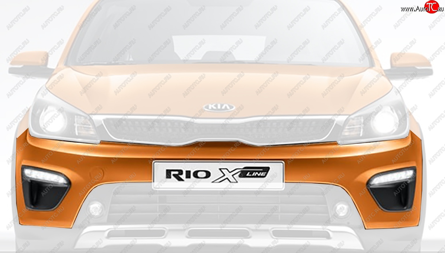 12 399 р. Бампер передний Оригинал (верхняя часть)  KIA Rio  X-line (2017-2021) (Неокрашенный)  с доставкой в г. Кемерово