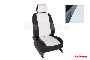 Чехлы для сидений Seintex (экокожа, 40/60) KIA Rio ( X-line,  X) (2017-2025) рестайлинг (Цвет: черный/белый)