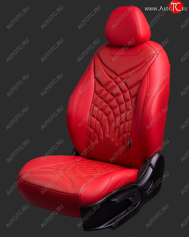 20 999 р. Чехлы для сидений Lord Autofashion Байрон ПРЕЗИДЕНТ (экокожа, спинка 60/40, 3 Г-образных подголовника)  KIA Rio ( 4 FB,  X-line,  4 YB,  X) (2016-2025) дорестайлинг седан, дорестайлинг, хэтчбэк, рестайлинг, рестайлинг седан, рестайлинг, хэтчбэк (Красный, вставка красная, строчка красная)  с доставкой в г. Кемерово
