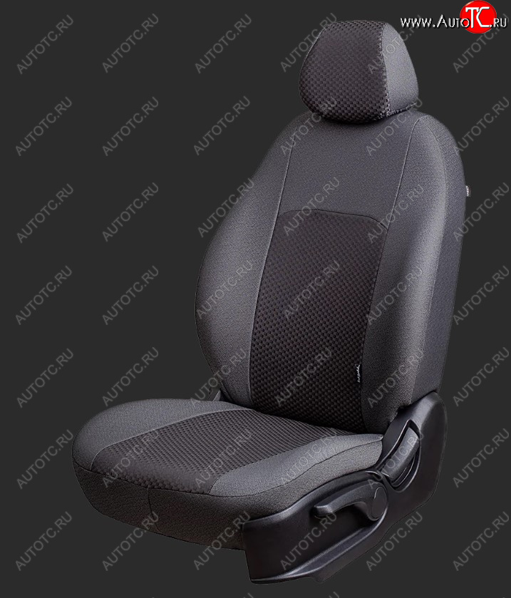 5 399 р. Чехлы для сидений Lord Autofashion Дублин (жаккард, спинка 60/40, 3 Г-образных подголовника) KIA Rio 4 FB дорестайлинг седан (2016-2020) (Серый, вставка Сеул Серый)  с доставкой в г. Кемерово