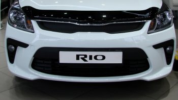 3 299 р. Дефлектор капота SIM KIA Rio 4 FB дорестайлинг седан (2016-2020)  с доставкой в г. Кемерово. Увеличить фотографию 2