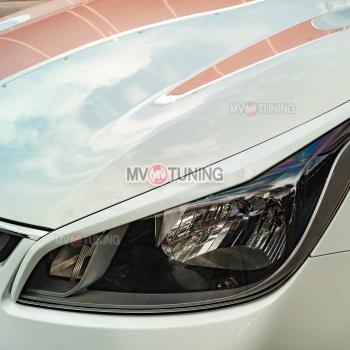 1 799 р. Реснички на фары MV-Tuning  KIA Rio ( 4 FB,  4 YB) (2016-2020) дорестайлинг седан, дорестайлинг, хэтчбэк (Неокрашенные)  с доставкой в г. Кемерово. Увеличить фотографию 2