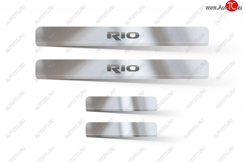 2 399 р. Пороги накладки дверей Petroil Tuning KIA Rio 4 FB дорестайлинг седан (2016-2020)  с доставкой в г. Кемерово