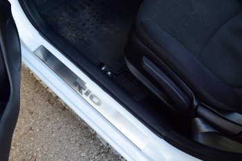 2 399 р. Пороги накладки дверей Petroil Tuning KIA Rio 4 FB дорестайлинг седан (2016-2020)  с доставкой в г. Кемерово. Увеличить фотографию 2