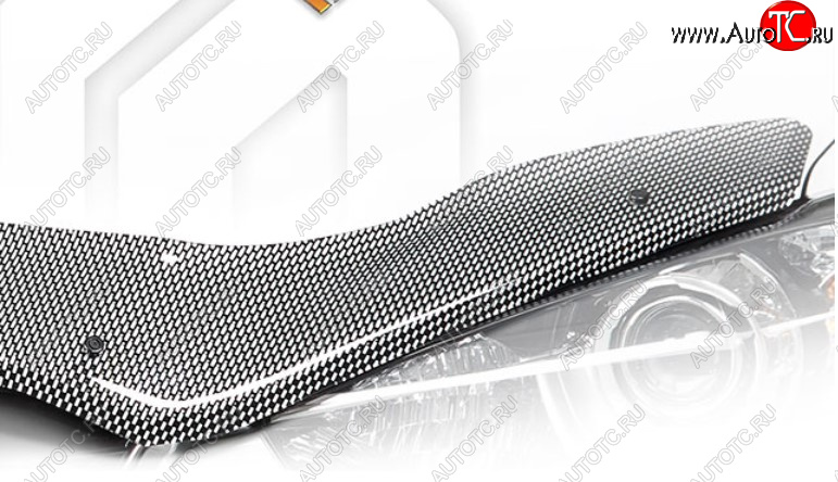 2 599 р. Дефлектор капота на CA-Plastic  KIA Rio  X (2020-2025) рестайлинг (Шелкография карбон-серебро)  с доставкой в г. Кемерово
