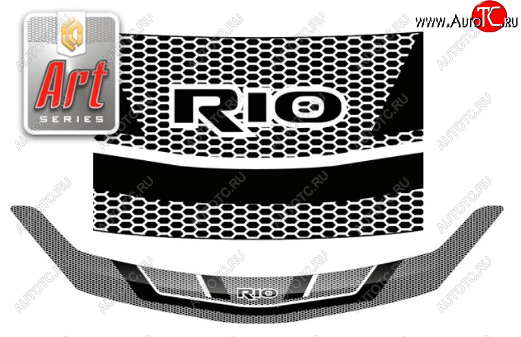 2 399 р. Дефлектор капота на CA-Plastic  KIA Rio  X (2020-2025) рестайлинг (Серия Art черная)  с доставкой в г. Кемерово