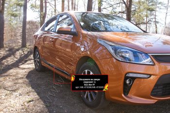 3 299 р. Молдинги на двери RA (№1, комплект 4 шт.)  KIA Rio  4 FB (2016-2025) дорестайлинг седан, рестайлинг седан (Поверхность шагрень)  с доставкой в г. Кемерово. Увеличить фотографию 2