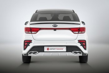 17 699 р. Задний бампер Kudos  KIA Rio  4 FB (2016-2020) дорестайлинг седан (Под парктроник, Неокрашенный)  с доставкой в г. Кемерово. Увеличить фотографию 4