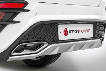 17 699 р. Задний бампер Kudos  KIA Rio  4 FB (2016-2020) дорестайлинг седан (Под парктроник, Неокрашенный)  с доставкой в г. Кемерово. Увеличить фотографию 2