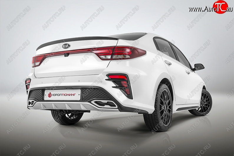 17 699 р. Задний бампер Kudos  KIA Rio  4 FB (2016-2020) дорестайлинг седан (Под парктроник, Неокрашенный)  с доставкой в г. Кемерово