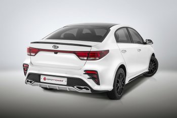 17 699 р. Задний бампер Kudos  KIA Rio  4 FB (2016-2020) дорестайлинг седан (Под парктроник, Неокрашенный)  с доставкой в г. Кемерово. Увеличить фотографию 3