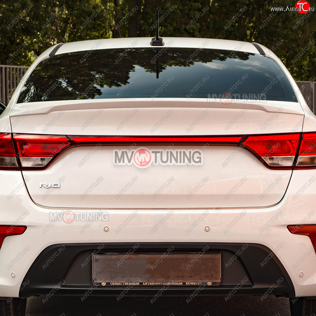 5 399 р. Лип спойлер MV-Tuning KIA Rio 4 FB дорестайлинг седан (2016-2020) (Неокрашенный)  с доставкой в г. Кемерово