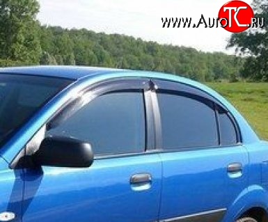 949 р. Комплект дефлекторов окон (ветровиков) 4 шт. Russtal KIA Rio 2 JB дорестайлинг седан (2005-2009)  с доставкой в г. Кемерово