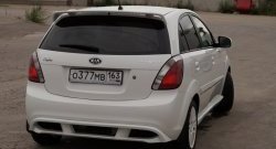 5 899 р. Накладка заднего бампера Vita Dm  KIA Rio ( 2 JB,  4 FB) (2005-2025) дорестайлинг, хэтчбэк 5 дв., рестайлинг, хэтчбэк 5 дв., рестайлинг седан (Неокрашенная)  с доставкой в г. Кемерово. Увеличить фотографию 2