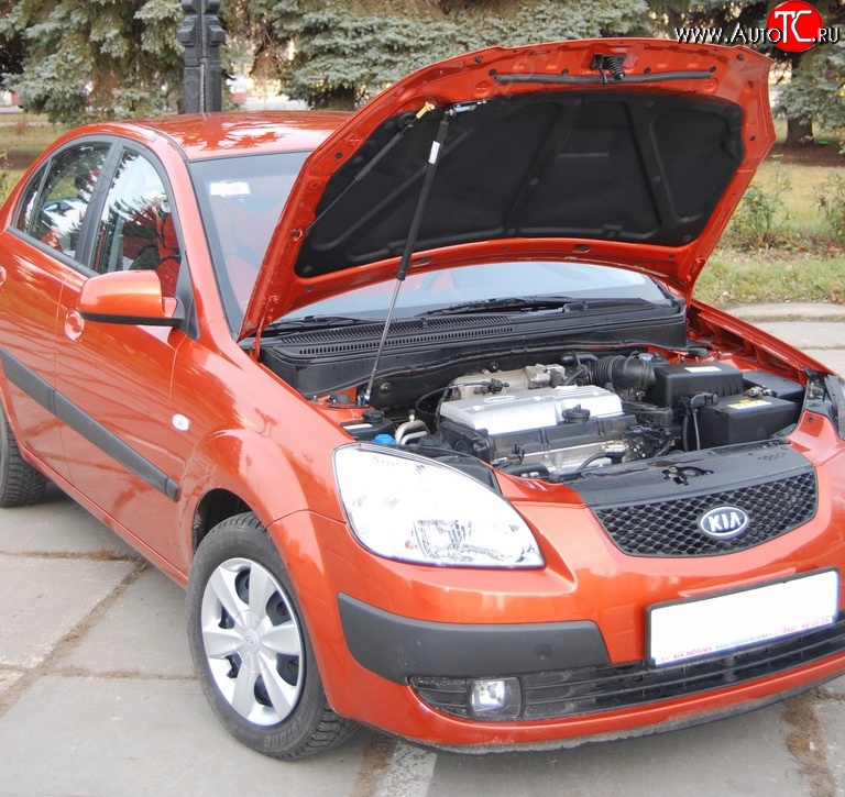 2 969 р. Упор капота Sport  KIA Rio  2 JB (2005-2011) дорестайлинг седан, дорестайлинг, хэтчбэк 5 дв., рестайлинг, хэтчбэк 5 дв.  с доставкой в г. Кемерово