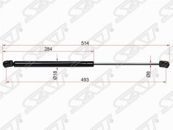 739 р. Газовый упор крышки багажника SAT KIA Rio 2 JB дорестайлинг, хэтчбэк 5 дв. (2005-2009)  с доставкой в г. Кемерово. Увеличить фотографию 1