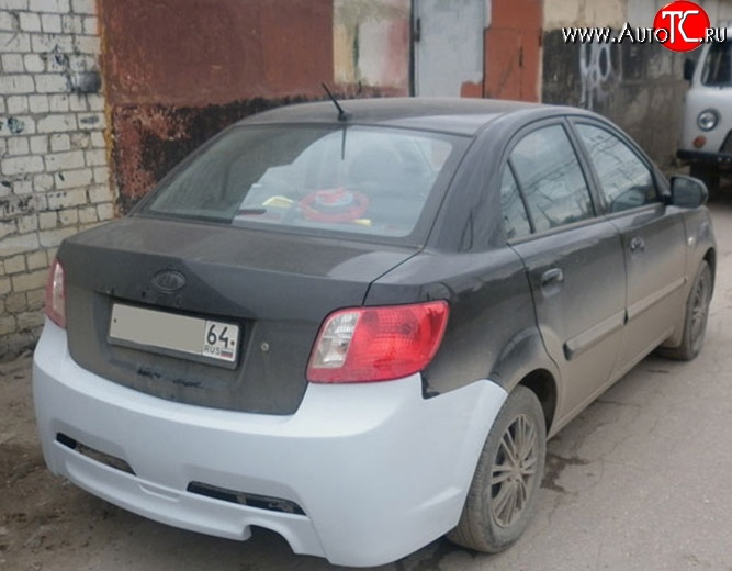 15 999 р. Задний бампер (седан) Ixion KIA Rio 2 JB дорестайлинг седан (2005-2009) (Неокрашенный)  с доставкой в г. Кемерово