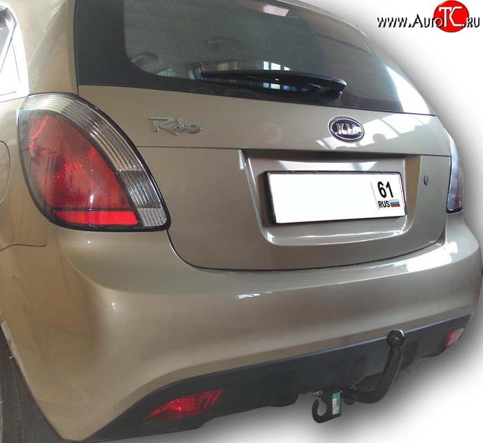 6 499 р. Фаркоп Лидер Плюс  KIA Rio  2 JB (2005-2009) дорестайлинг, хэтчбэк 5 дв. (Без электропакета)  с доставкой в г. Кемерово