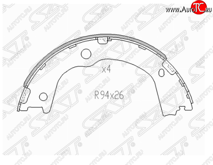 1 399 р. Колодки ручного тормоза SAT  Hyundai Santa Fe  CM (2009-2012), KIA Sorento  XM (2009-2012)  с доставкой в г. Кемерово