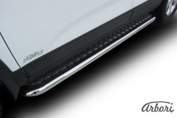 15 749 р. Защита штатных порогов с листом Arbori (нержавейка, алюминий, d57) KIA Sorento XM рестайлинг (2012-2015)  с доставкой в г. Кемерово. Увеличить фотографию 1