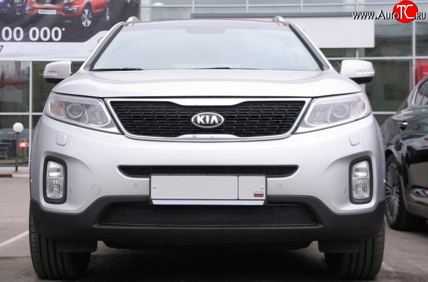 4 599 р. Сетка на бампер Novline KIA Sorento XM рестайлинг (2012-2015)  с доставкой в г. Кемерово