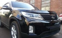 1 469 р. Нижняя сетка на бампер Russtal (черная)  KIA Sorento  XM (2012-2015) рестайлинг  с доставкой в г. Кемерово. Увеличить фотографию 2