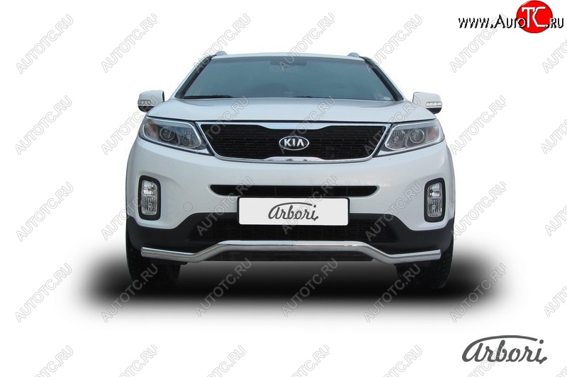 15 299 р. Защита переднего бампера Arbori (волна, нержавейка, 1 труба d57 mm).  KIA Sorento  XM (2012-2015) рестайлинг  с доставкой в г. Кемерово