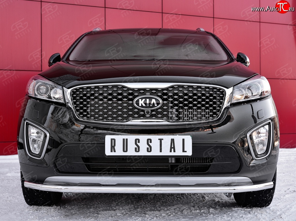 15 299 р. Одинарная защита переднего бампера диаметром 42 мм SLITKOFF KIA Sorento UM/Prime дорестайлинг (2014-2018)  с доставкой в г. Кемерово