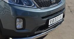 15 999 р. Одинарная защита переднего бампера диаметром 76 мм SLITKOFF  KIA Sorento  XM (2012-2015) рестайлинг  с доставкой в г. Кемерово. Увеличить фотографию 2