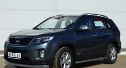 15 999 р. Одинарная защита переднего бампера диаметром 76 мм SLITKOFF  KIA Sorento  XM (2012-2015) рестайлинг  с доставкой в г. Кемерово. Увеличить фотографию 4